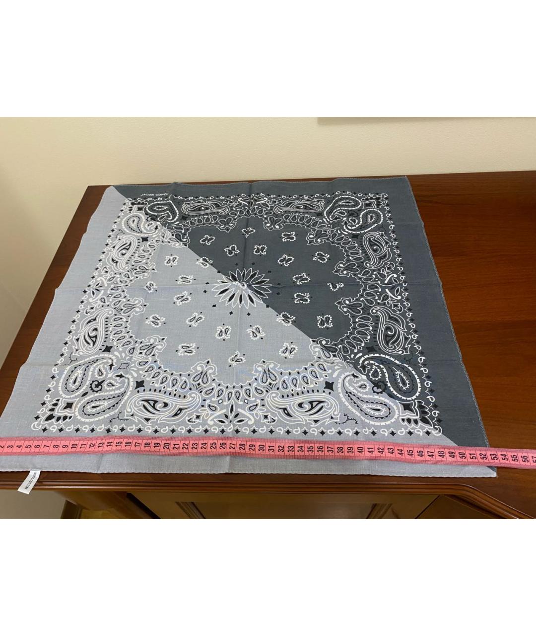 JACOB COHEN Серый хлопковый платок, фото 5