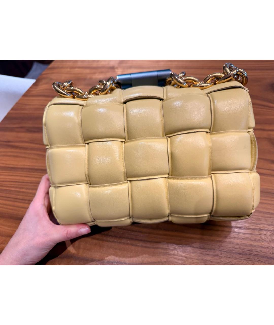 BOTTEGA VENETA Желтая кожаная сумка через плечо, фото 3