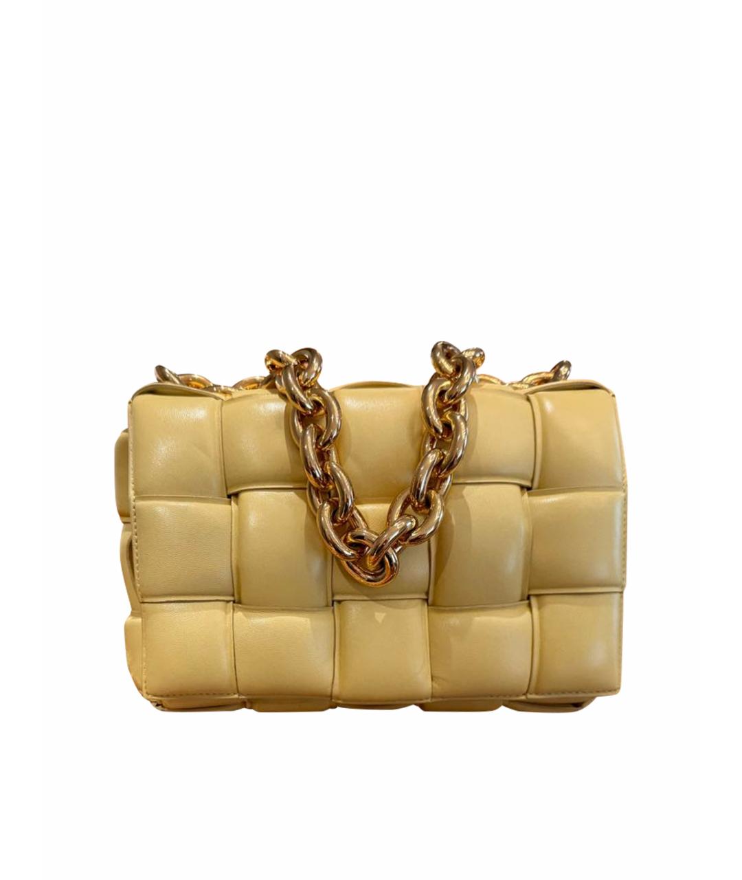 BOTTEGA VENETA Желтая кожаная сумка через плечо, фото 1