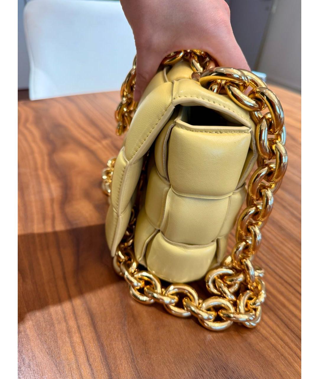 BOTTEGA VENETA Желтая кожаная сумка через плечо, фото 2