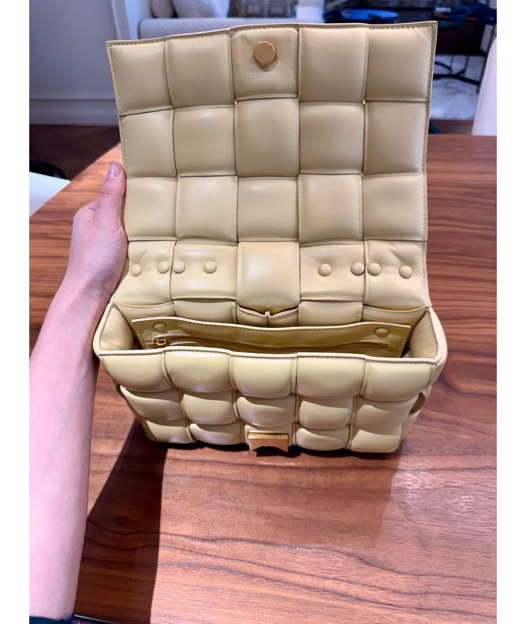 BOTTEGA VENETA Желтая кожаная сумка через плечо, фото 4