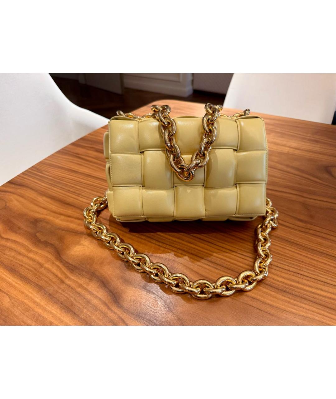 BOTTEGA VENETA Желтая кожаная сумка через плечо, фото 6