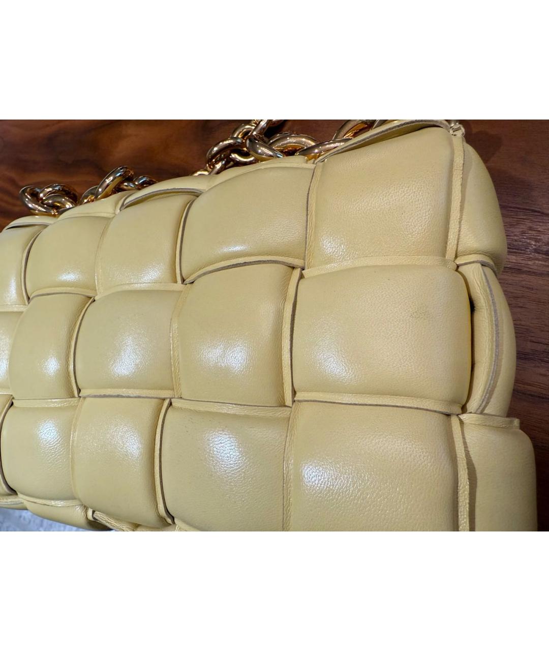 BOTTEGA VENETA Желтая кожаная сумка через плечо, фото 5