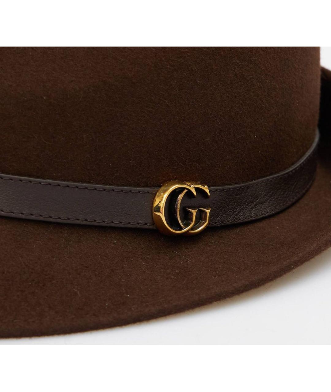 GUCCI Коричневая шерстяная шляпа, фото 3