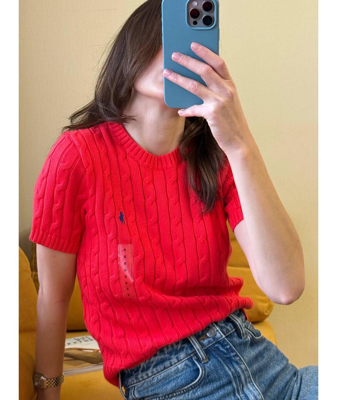 POLO RALPH LAUREN Красный хлопковый джемпер / свитер, фото 5