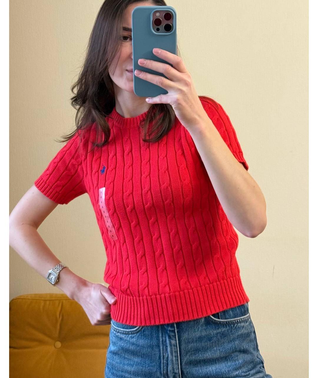 POLO RALPH LAUREN Красный хлопковый джемпер / свитер, фото 6