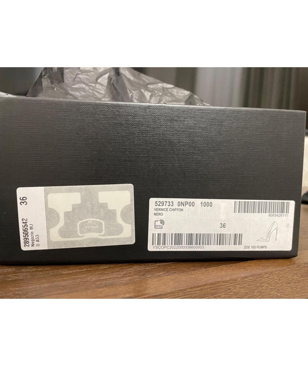 SAINT LAURENT Черные кожаные туфли, фото 5