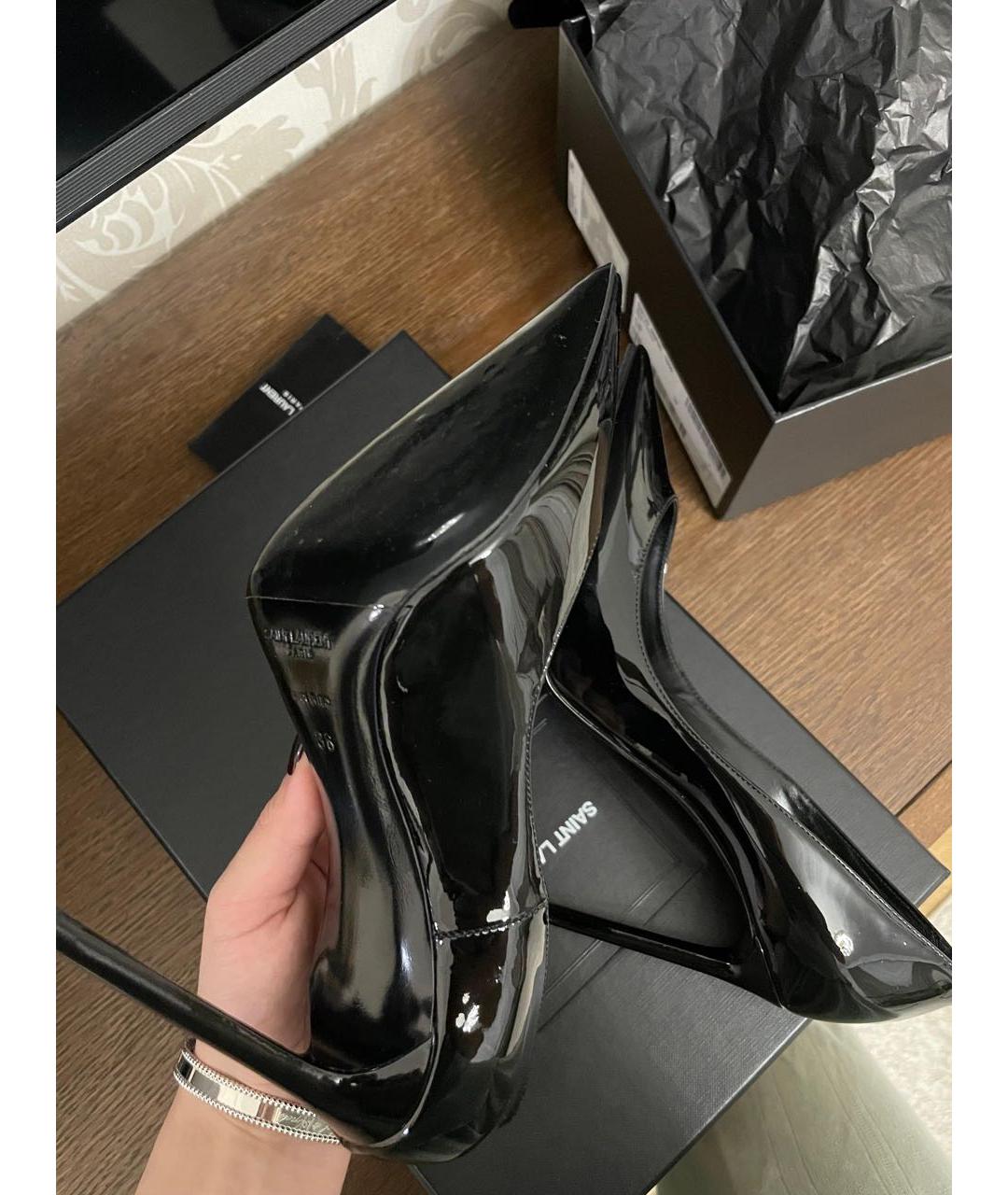 SAINT LAURENT Черные кожаные туфли, фото 6