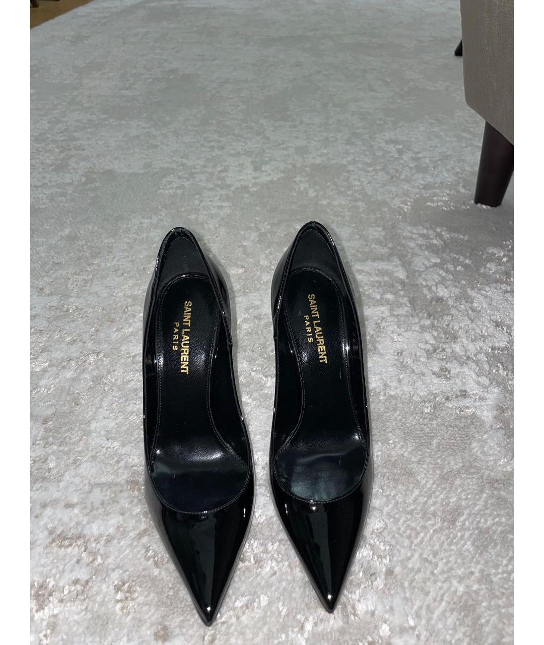 SAINT LAURENT Черные кожаные туфли, фото 2