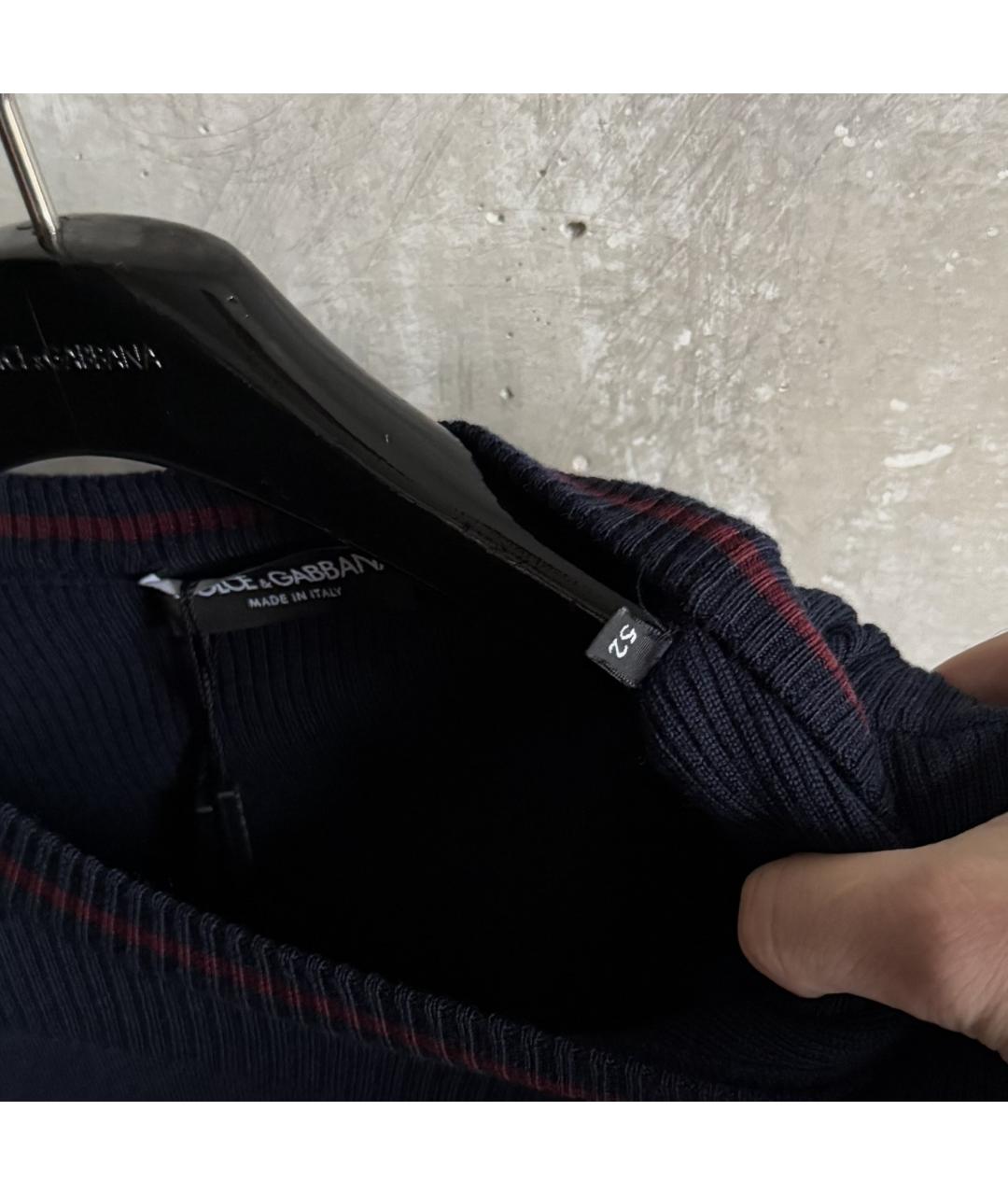 DOLCE&GABBANA Синий шерстяной джемпер / свитер, фото 7