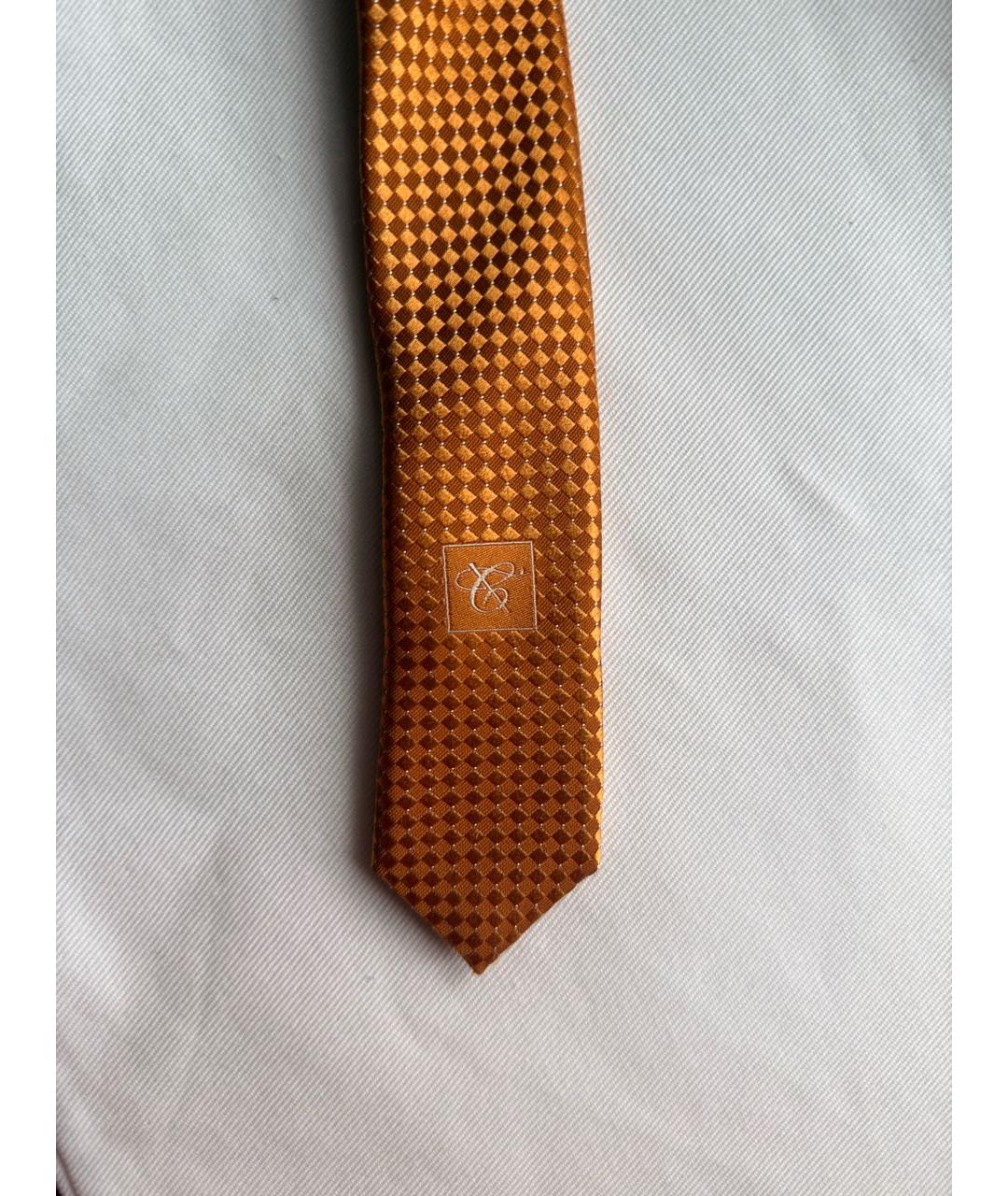 CANALI Оранжевый шелковый галстук, фото 7