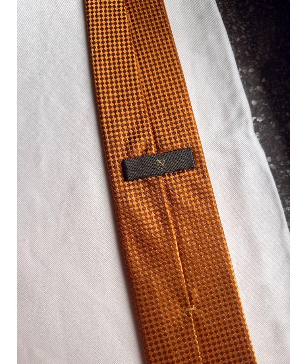 CANALI Оранжевый шелковый галстук, фото 3