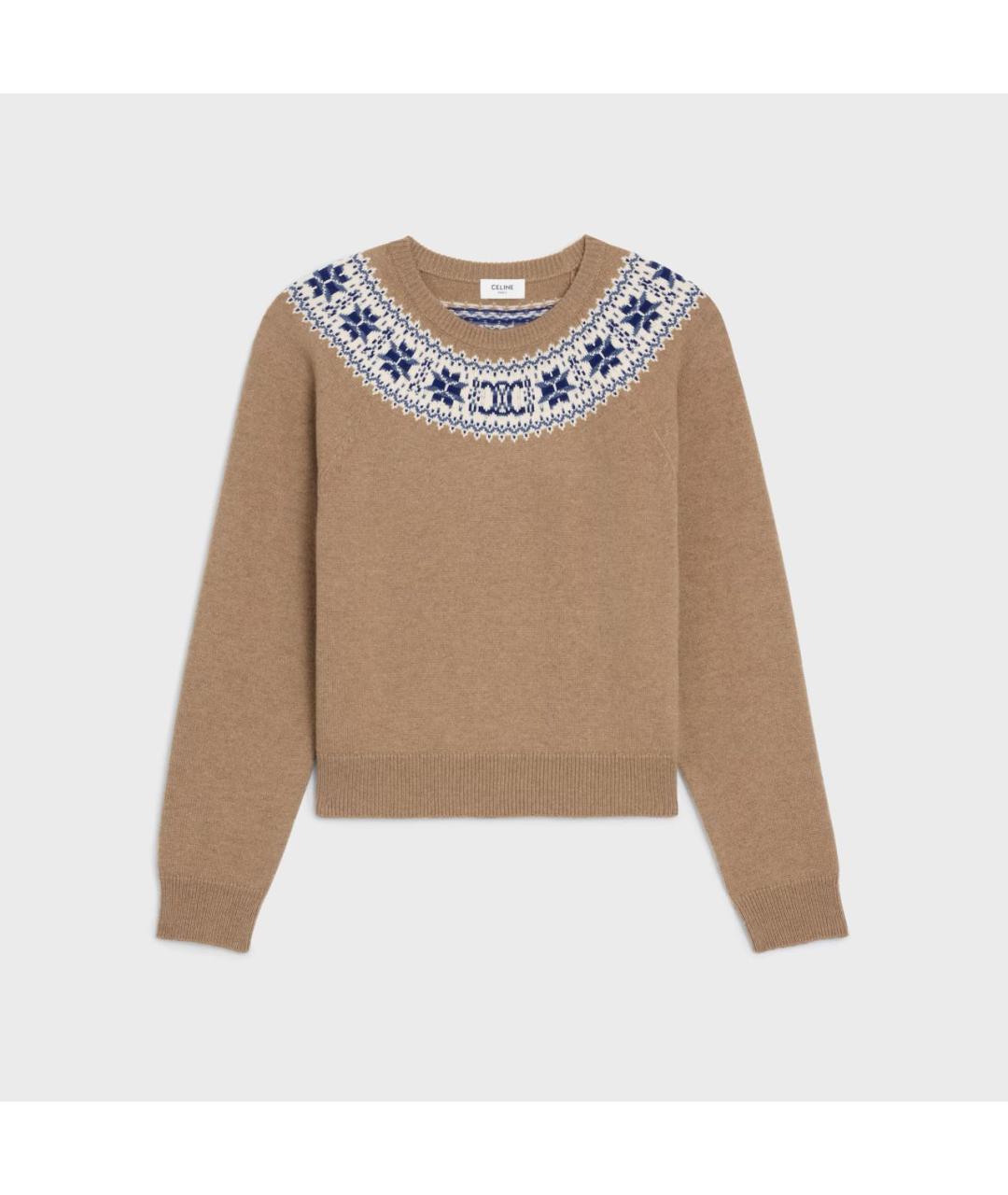 CELINE Коричневый кашемировый джемпер / свитер, фото 9