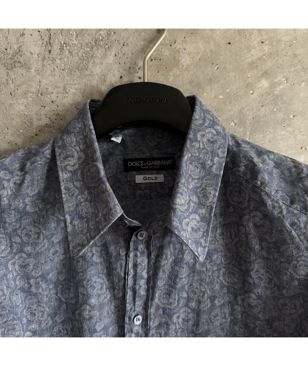 DOLCE&GABBANA Синяя хлопковая кэжуал рубашка, фото 6