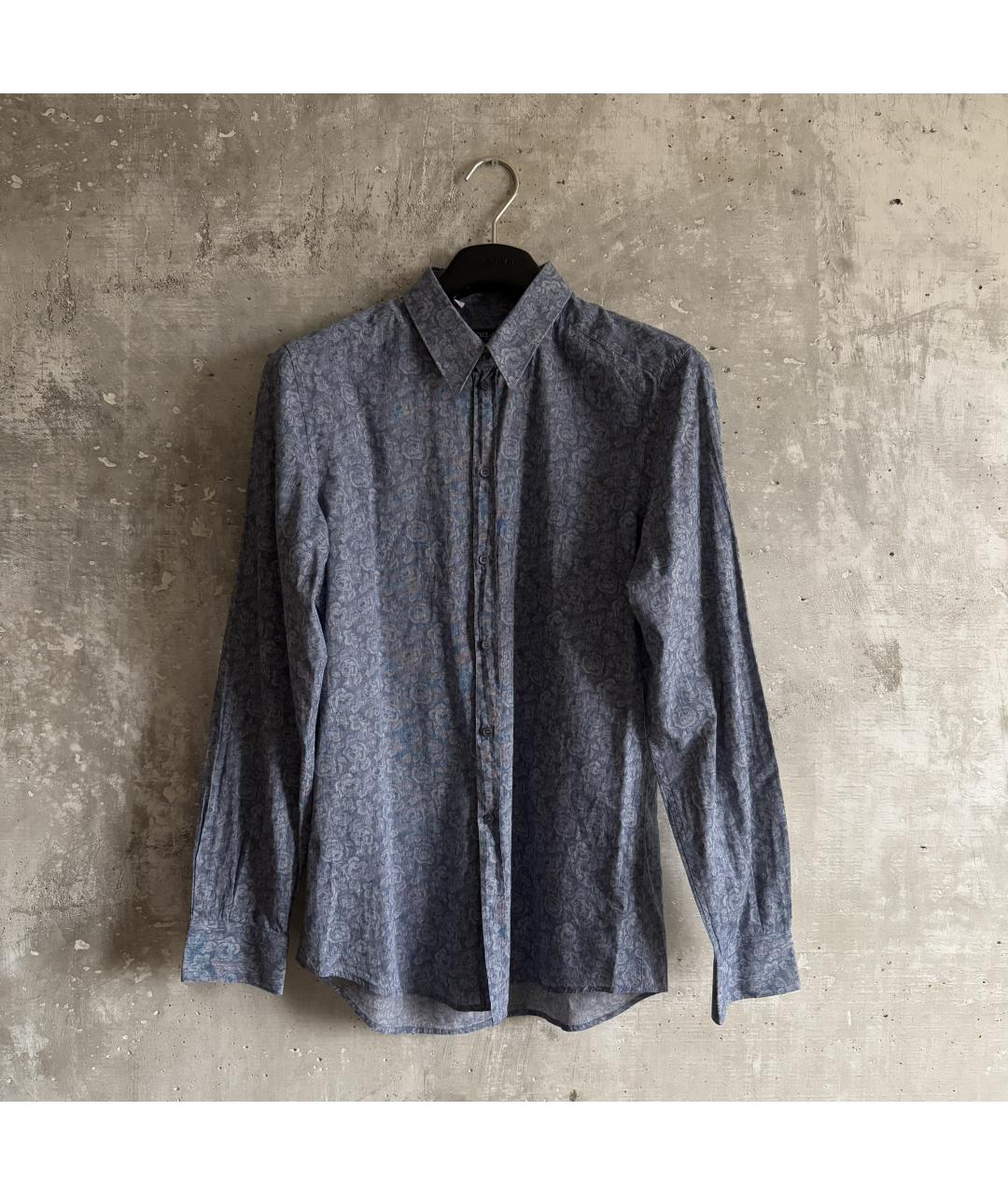 DOLCE&GABBANA Синяя хлопковая кэжуал рубашка, фото 9