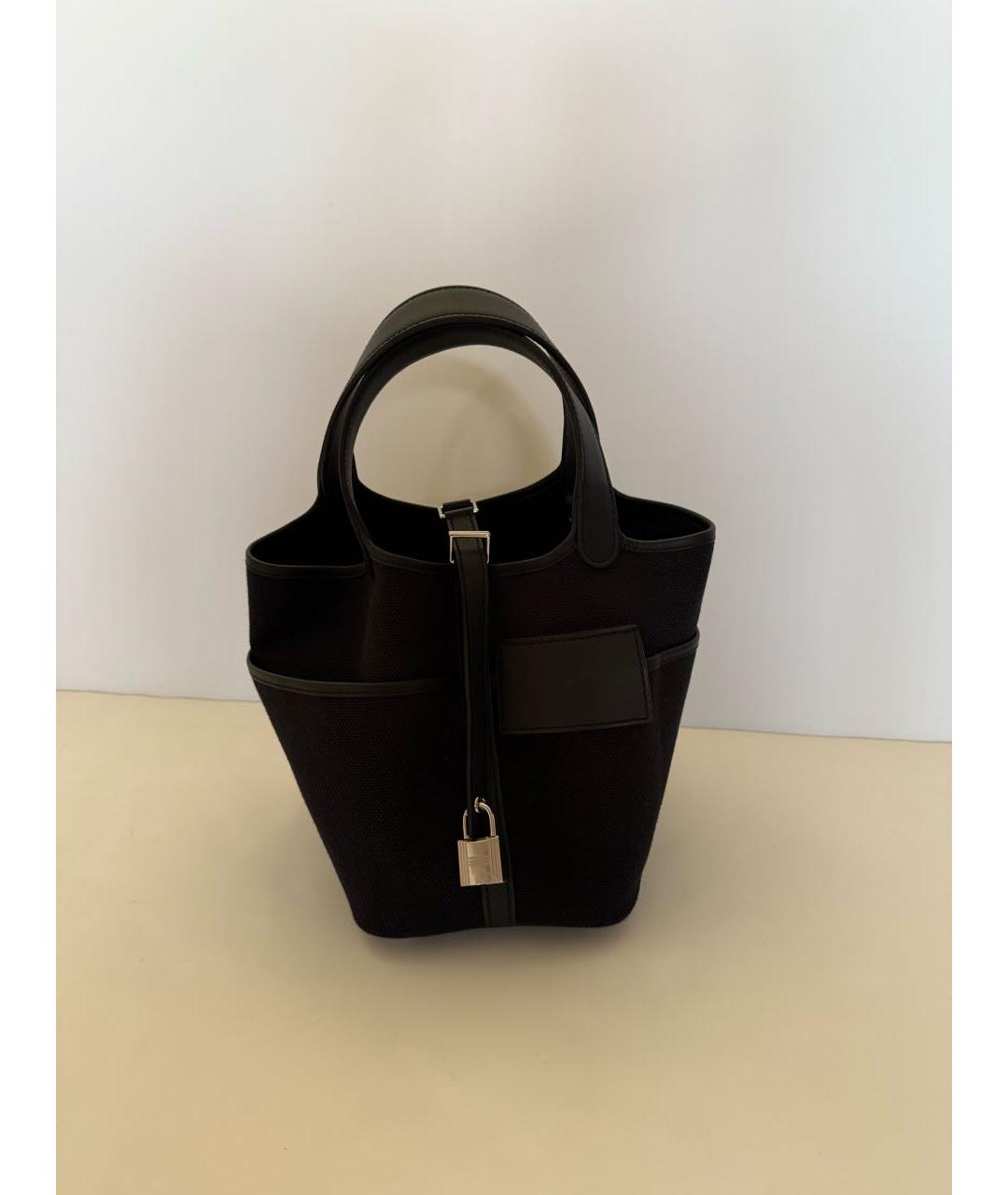 HERMES Черная кожаная сумка с короткими ручками, фото 9