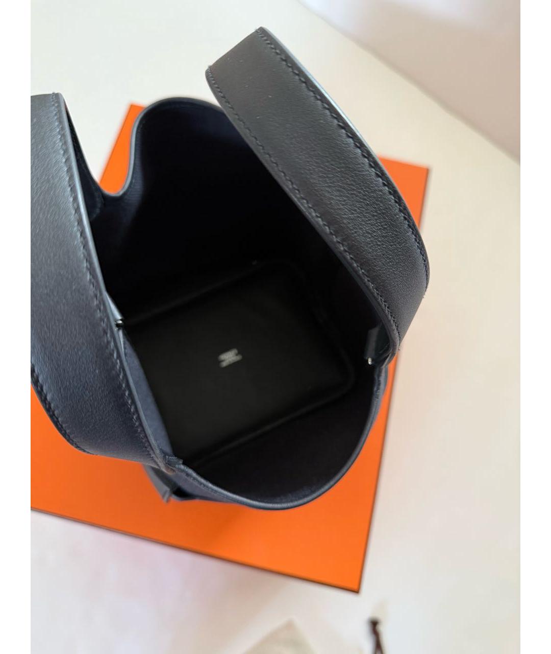 HERMES Черная кожаная сумка с короткими ручками, фото 8