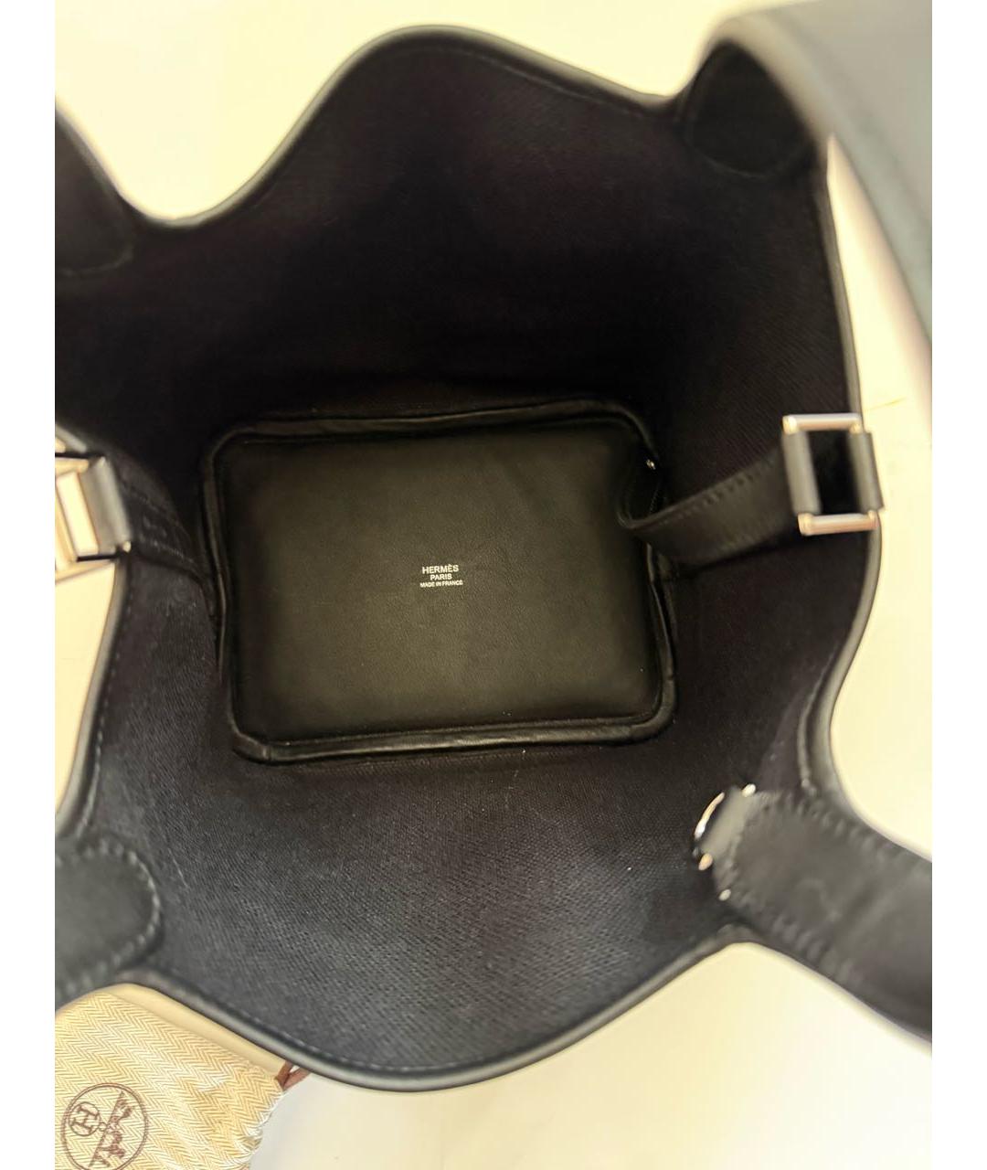 HERMES Черная кожаная сумка с короткими ручками, фото 5