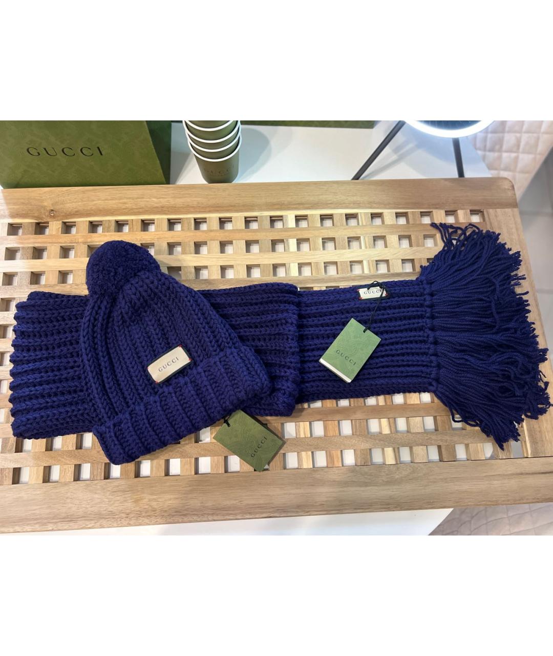 GUCCI Фиолетовая шерстяная шапка, фото 5