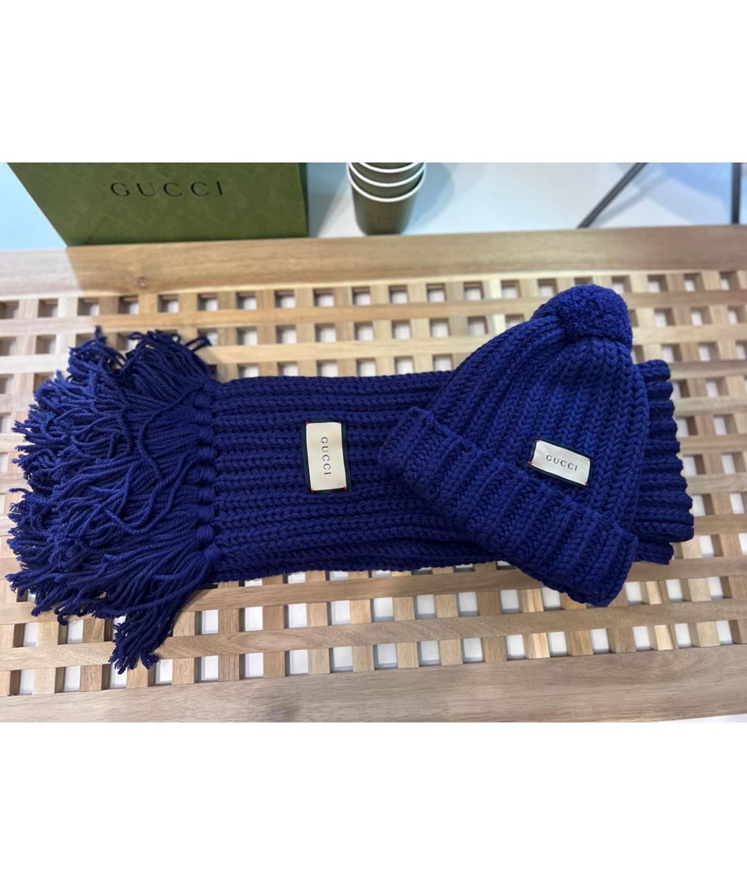 GUCCI Фиолетовая шерстяная шапка, фото 4