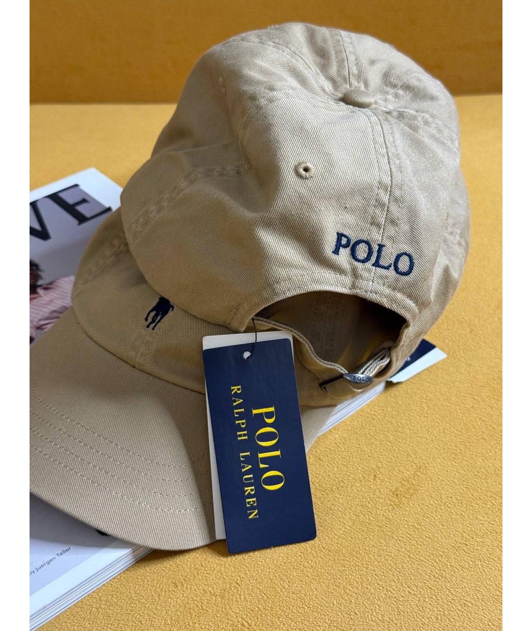 POLO RALPH LAUREN Бежевая хлопковая кепка, фото 6