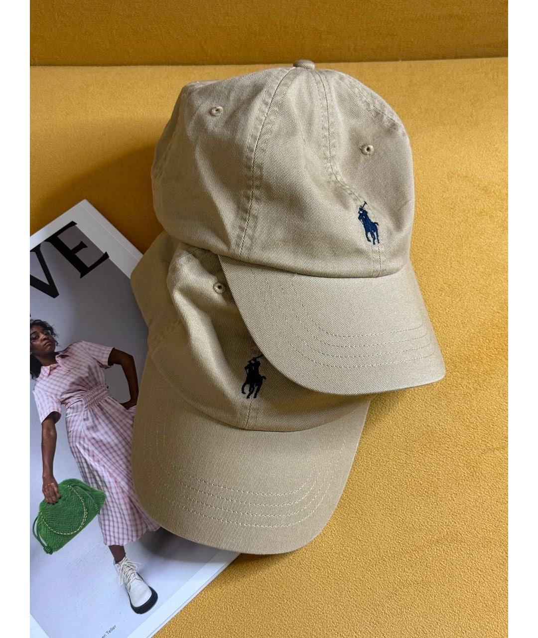 POLO RALPH LAUREN Бежевая хлопковая кепка, фото 5