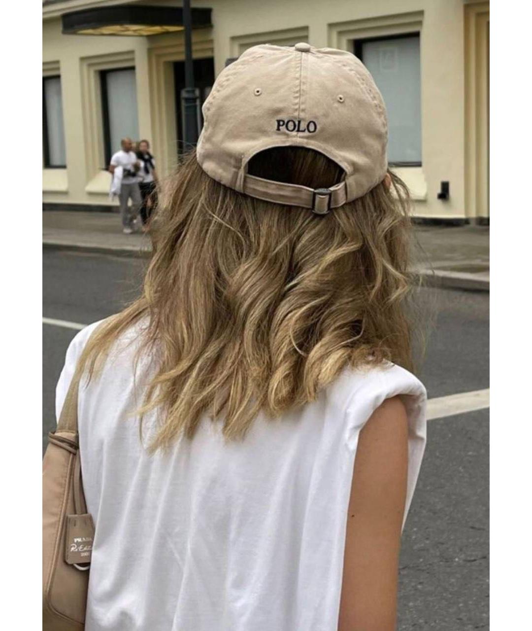 POLO RALPH LAUREN Бежевая хлопковая кепка, фото 8