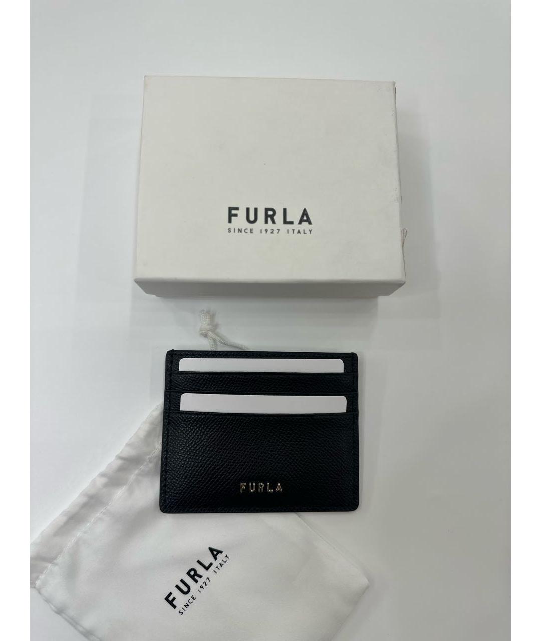 FURLA Черный кожаный кардхолдер, фото 5