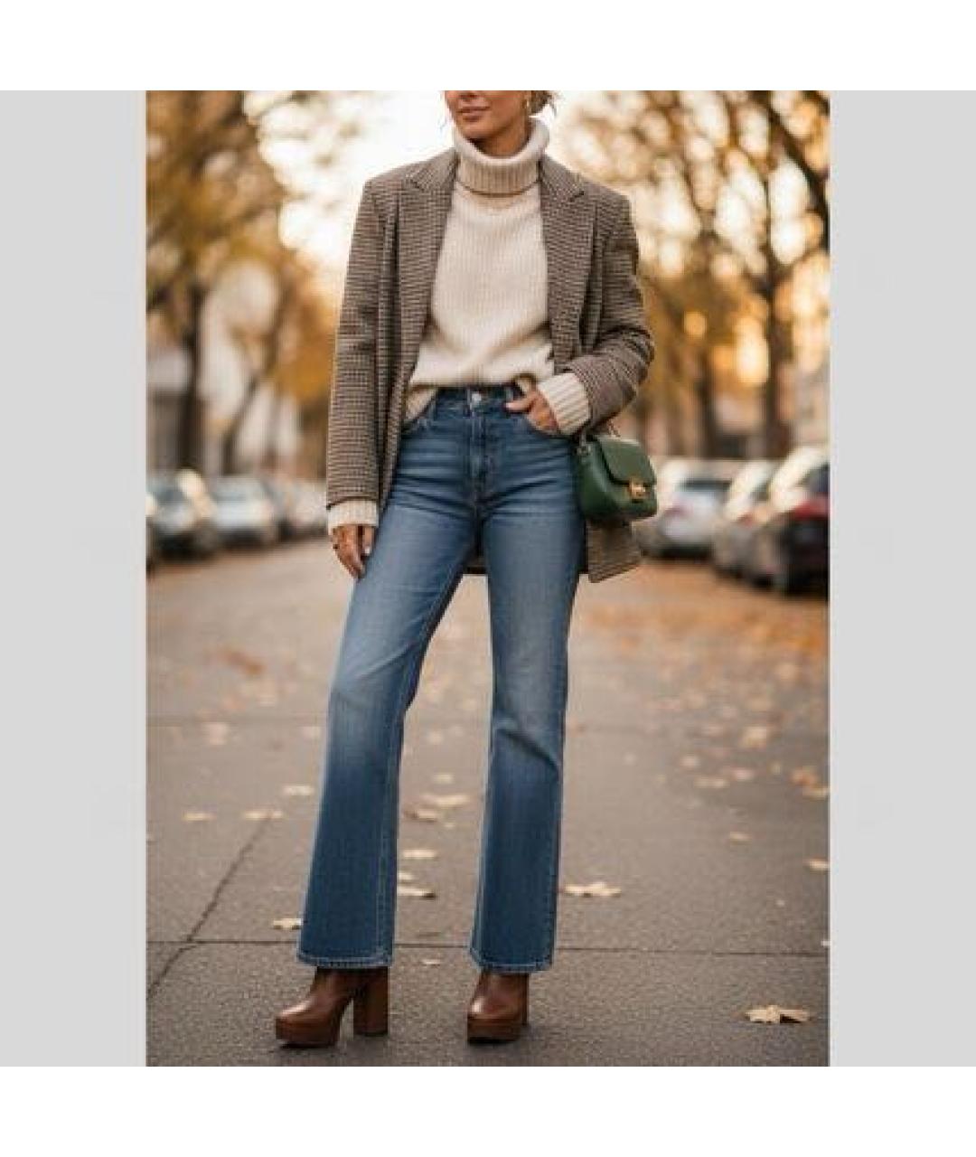 CELINE Синие хлопковые джинсы клеш, фото 4