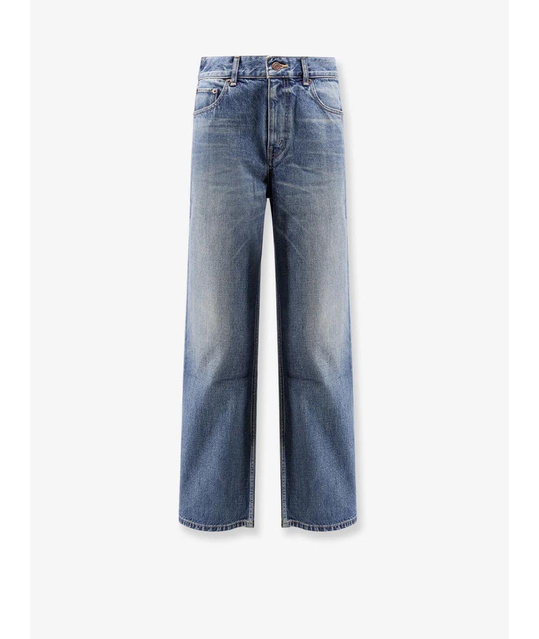 CELINE Синие хлопковые джинсы клеш, фото 9