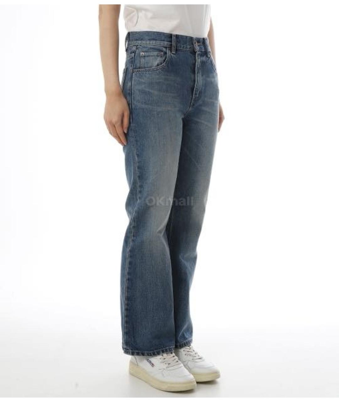 CELINE Синие хлопковые джинсы клеш, фото 5