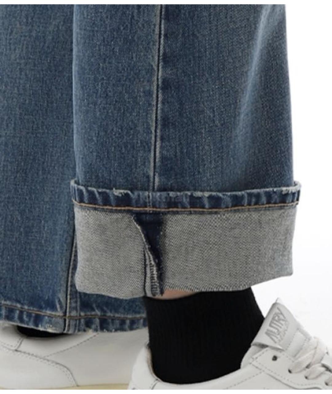 CELINE Синие хлопковые джинсы клеш, фото 7