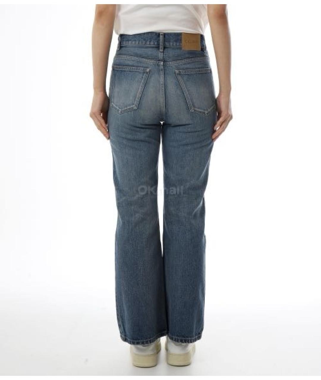 CELINE Синие хлопковые джинсы клеш, фото 8