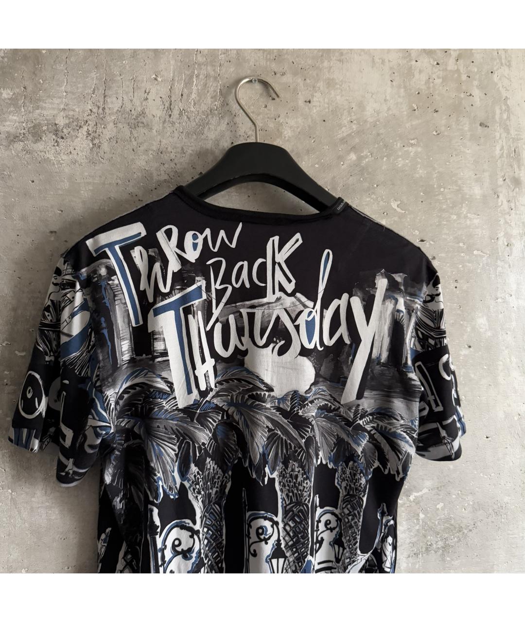 DOLCE&GABBANA Черная хлопковая футболка, фото 3