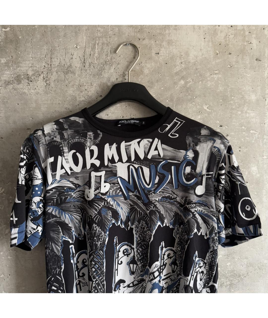 DOLCE&GABBANA Черная хлопковая футболка, фото 4