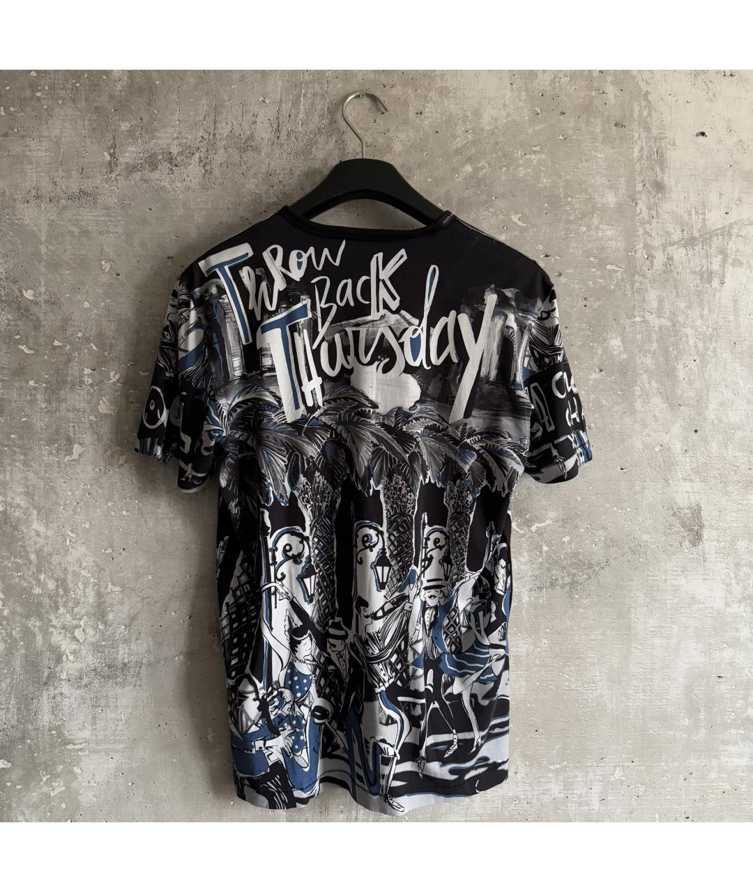 DOLCE&GABBANA Черная хлопковая футболка, фото 2