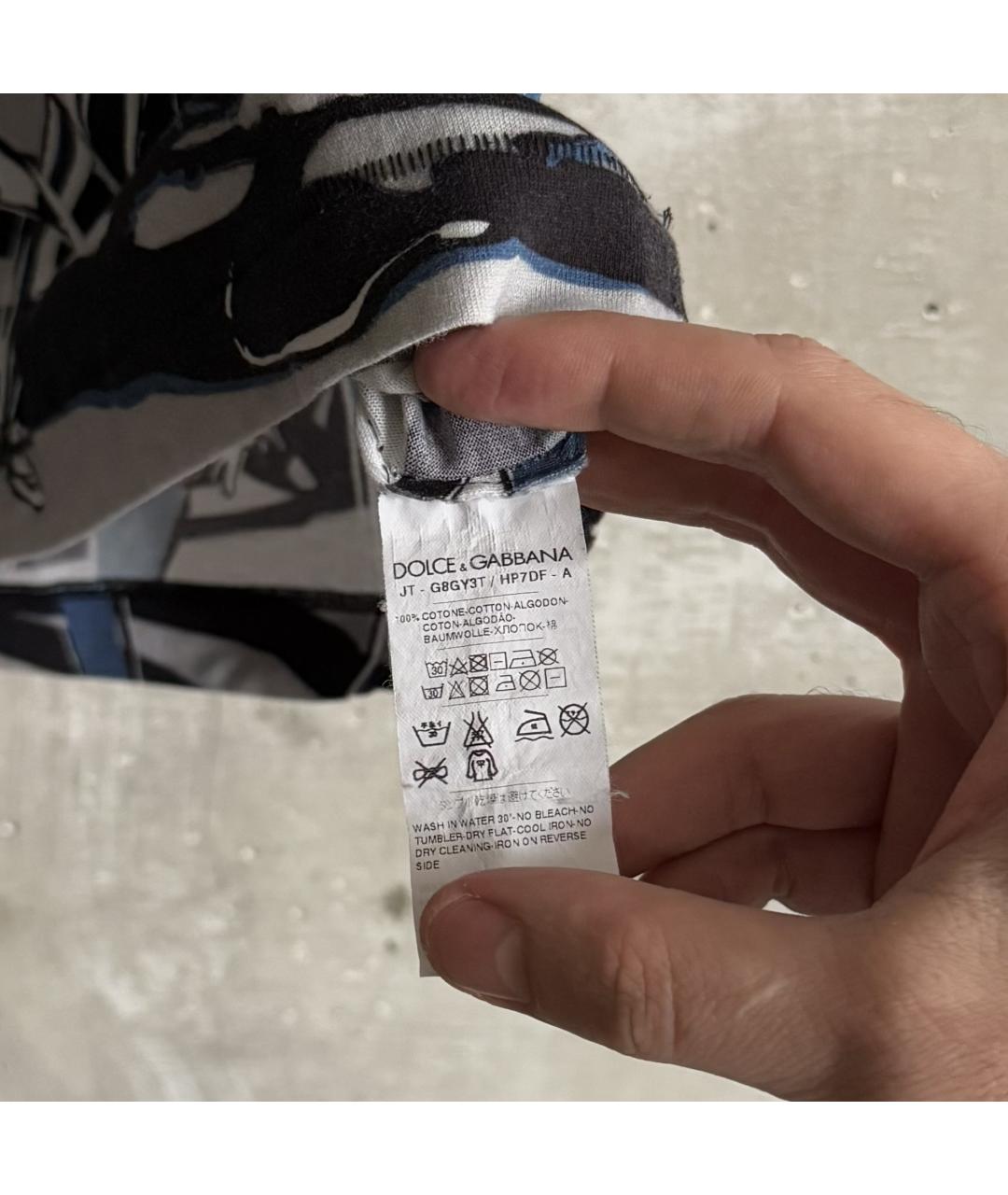 DOLCE&GABBANA Черная хлопковая футболка, фото 6