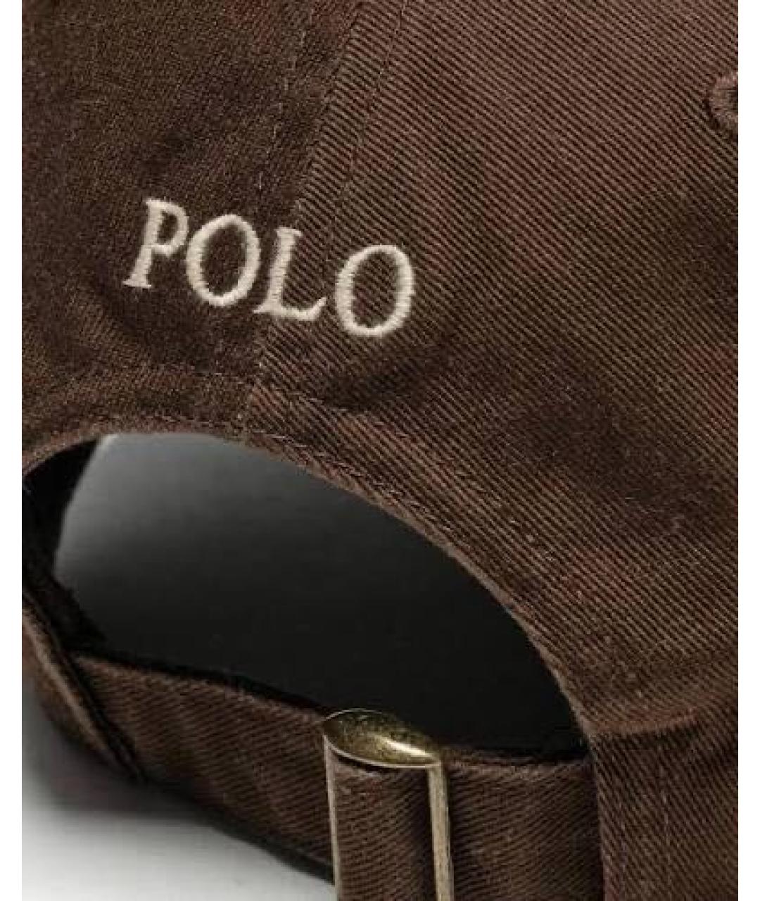 POLO RALPH LAUREN Коричневая хлопковая кепка, фото 5