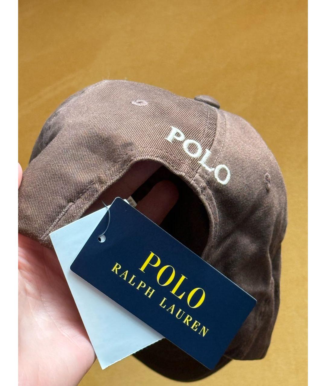 POLO RALPH LAUREN Коричневая хлопковая кепка, фото 4