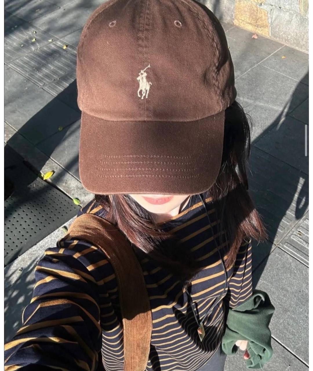 POLO RALPH LAUREN Коричневая хлопковая кепка, фото 7