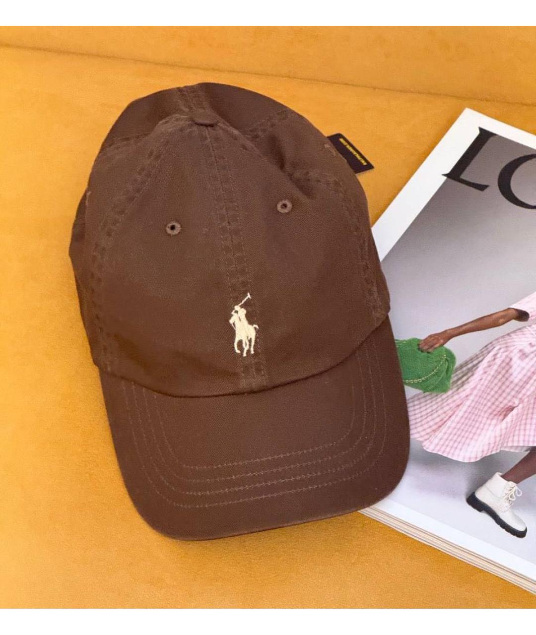 POLO RALPH LAUREN Коричневая хлопковая кепка, фото 6