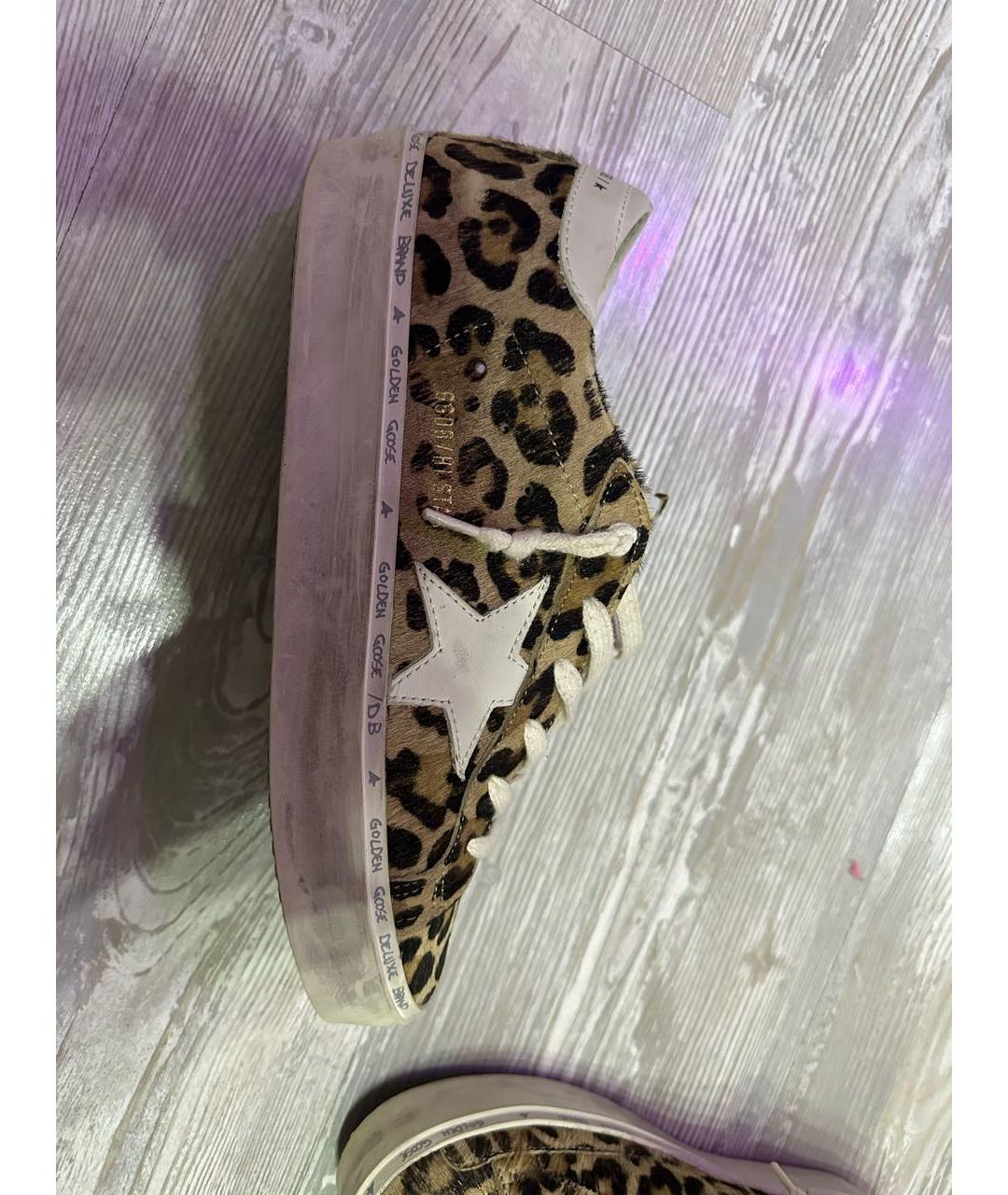 GOLDEN GOOSE DELUXE BRAND Коричневые кожаные кеды, фото 4