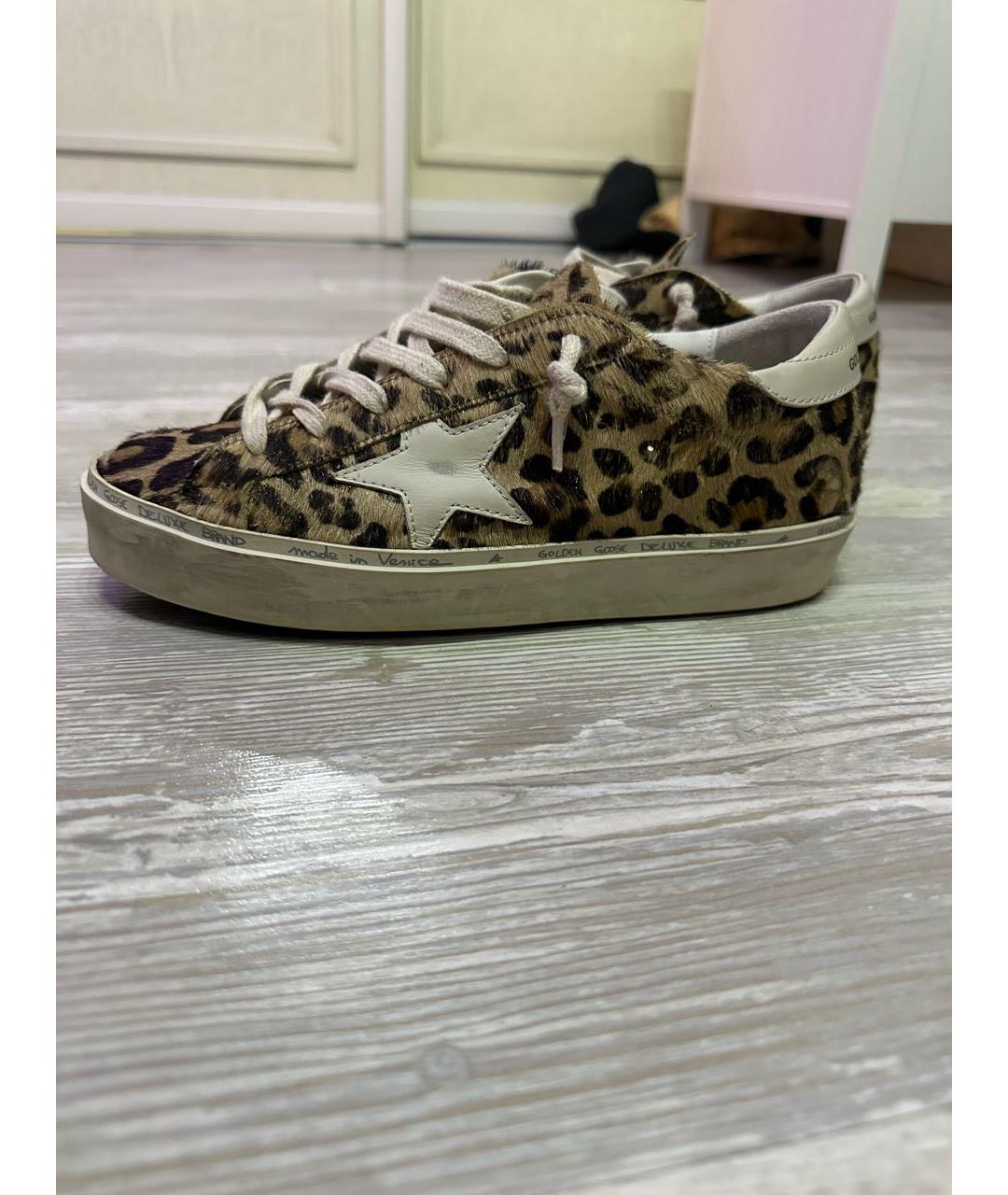 GOLDEN GOOSE DELUXE BRAND Коричневые кожаные кеды, фото 5