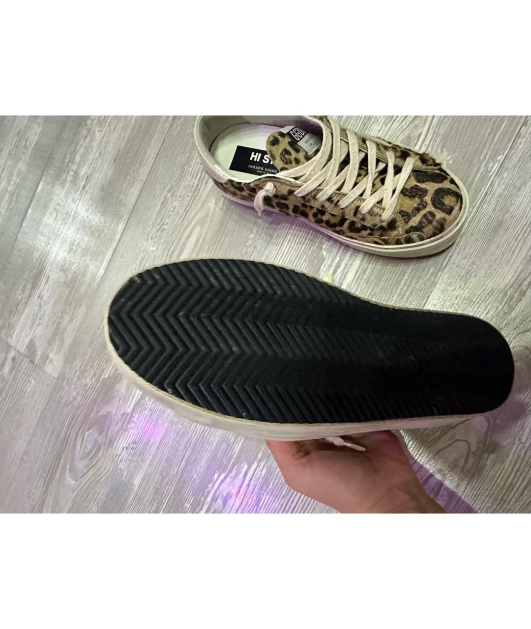 GOLDEN GOOSE DELUXE BRAND Коричневые кожаные кеды, фото 3