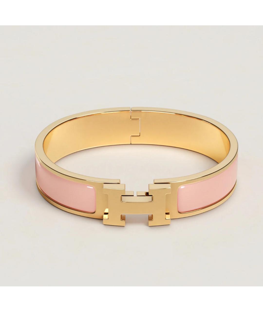 HERMES Розовый металлический браслет, фото 2