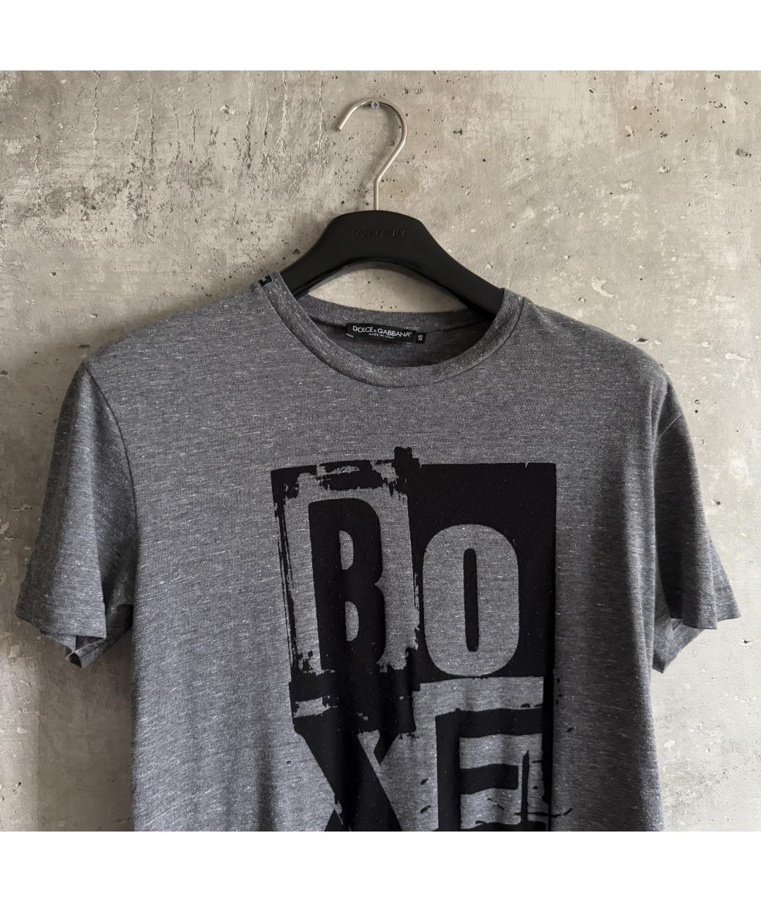 DOLCE&GABBANA Серая вискозная футболка, фото 4