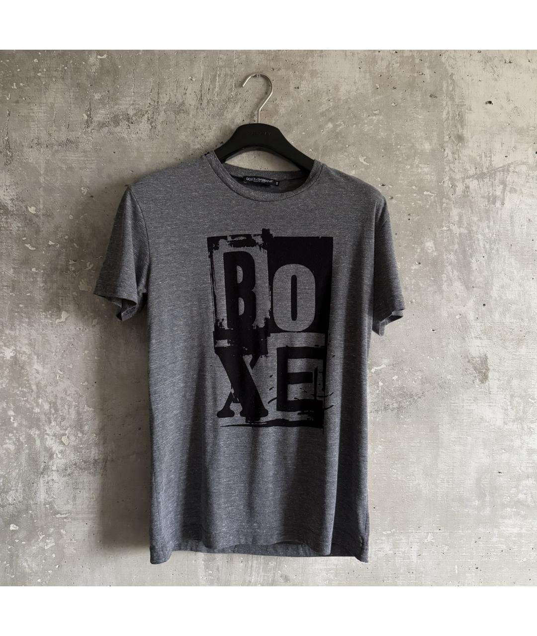 DOLCE&GABBANA Серая вискозная футболка, фото 6