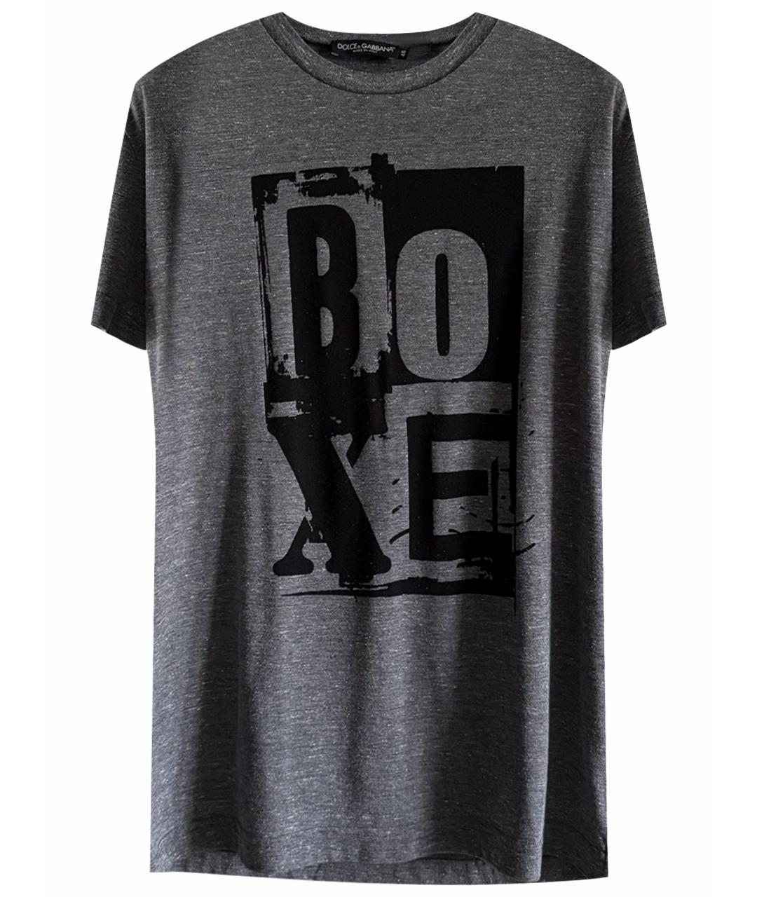 DOLCE&GABBANA Серая вискозная футболка, фото 1