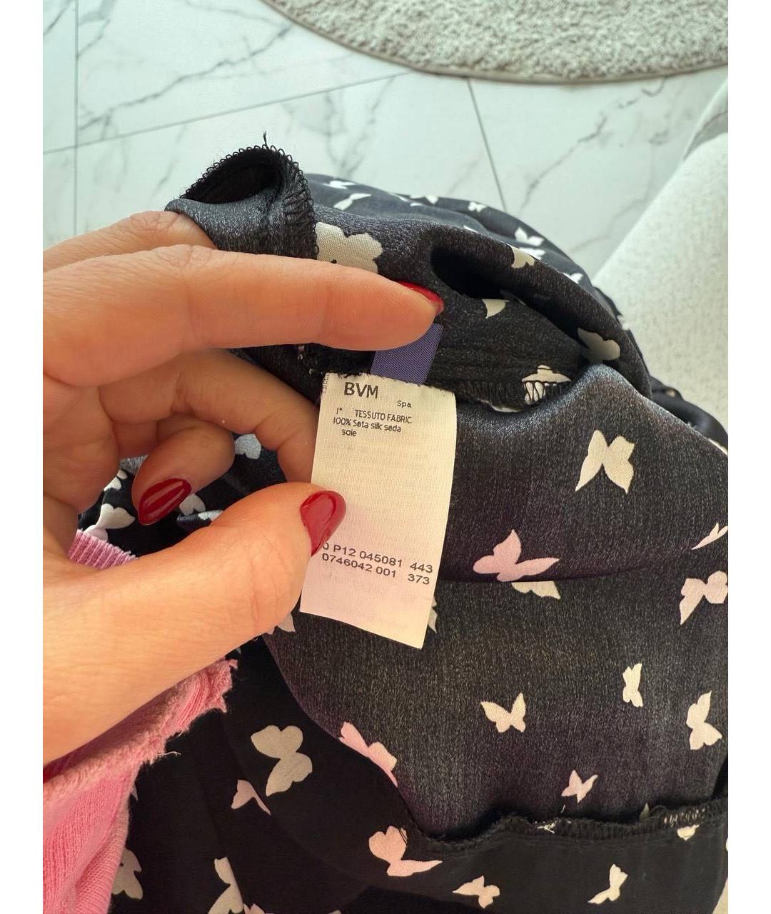 LES COPAINS Черное шелковое повседневное платье, фото 4