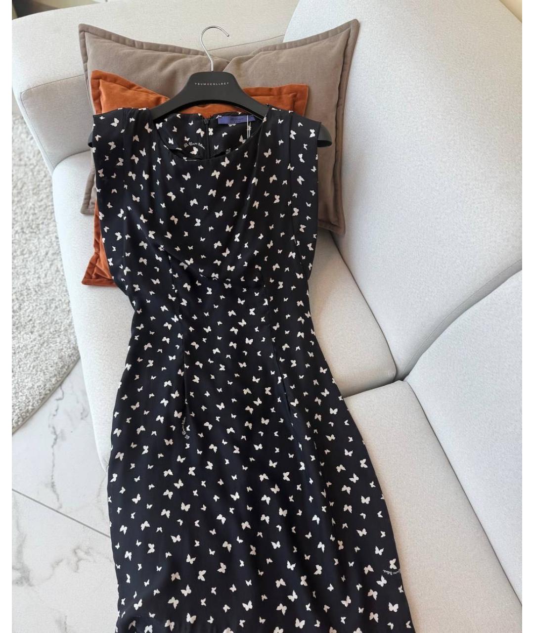 LES COPAINS Черное шелковое повседневное платье, фото 9